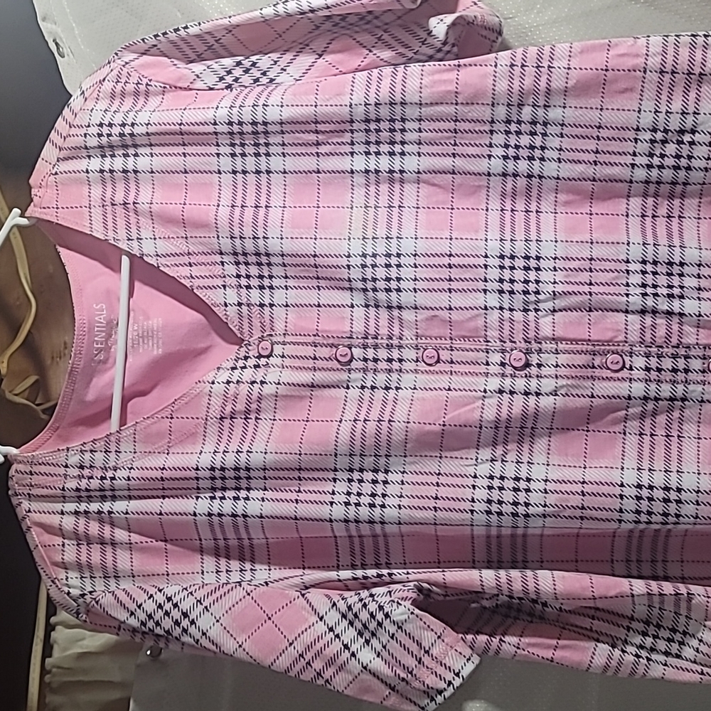 Woman's Plus 18/20W Pink & Black Plaid Top